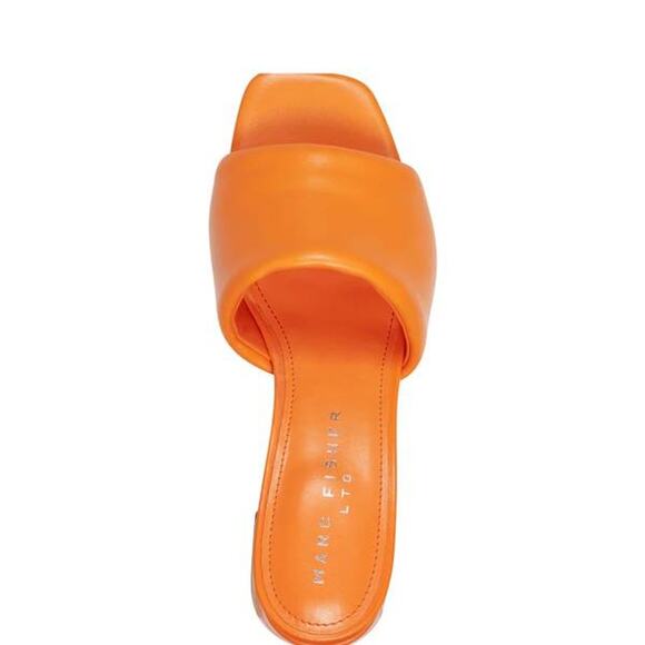 Marc Fisher ml NOMBRA Block Heeled Slide in Orange NEW US 6 M NEW NWT - Picture 4 of 8